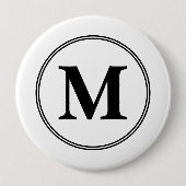 Monogramm-Initialen, einfach schwarz-weiß Button (Vorderseite)