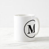 Monogramm-Initialen, einfach schwarz-weiß Kaffeetasse (VorderseiteRechts)