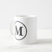 Monogramm-Initialen, einfach schwarz-weiß Kaffeetasse (Vorderseite Links)