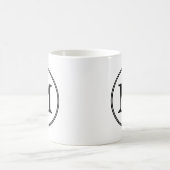 Monogramm-Initialen, einfach schwarz-weiß Kaffeetasse (Mittel)