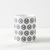 Monogramm-Initialen, einfach schwarz-weiß Kaffeetasse (Mittel)