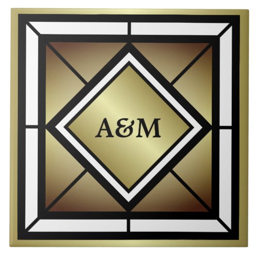 Monogramm-Initialen Fliese (Vorderseite)