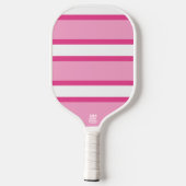 Monogramm-Initialen, Fun-Pink-Streifen, benutzerde Pickleball Schläger (Rückseite)