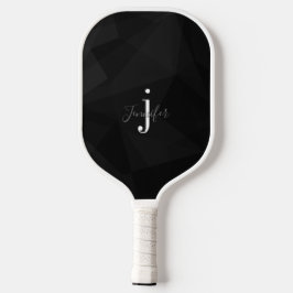 Monogramm-Initialen für den Schwarzen und Weißen I Pickleball Schläger