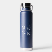 Monogramm-Initialen für einfache Pflanze Trinkflasche (Rückseite)