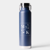 Monogramm-Initialen für einfache Pflanze Trinkflasche (Vorne)