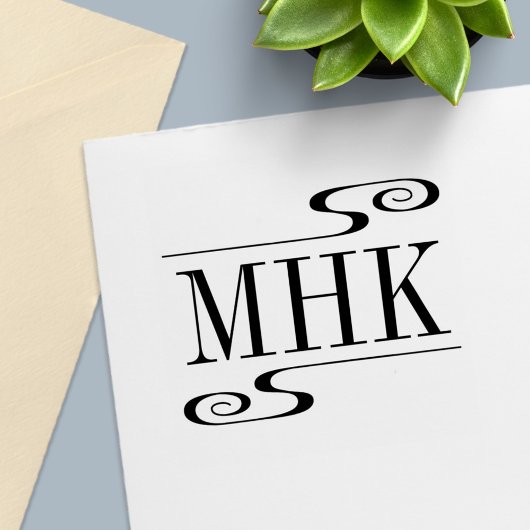 Monogramm-Initialen für einfache Wirbel Permastempel