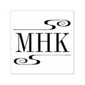 Monogramm-Initialen für einfache Wirbel Permastempel (Design)