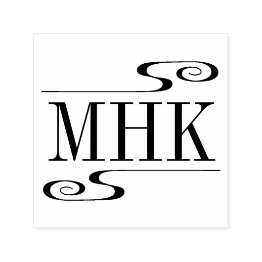 Monogramm-Initialen für einfache Wirbel Permastempel (Design)