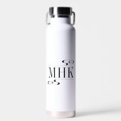 Monogramm-Initialen für einfache Wirbel Trinkflasche (Vorne)
