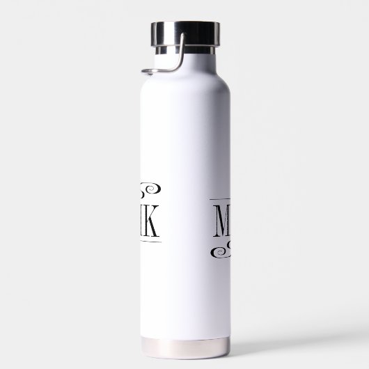 Monogramm-Initialen für einfache Wirbel Trinkflasche (Rechts)