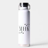 Monogramm-Initialen für einfache Wirbel Trinkflasche (Rückseite)