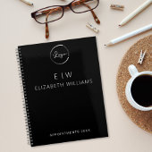 Monogramm-Initialen für Firmenlogos Schwarz 2024 Planer