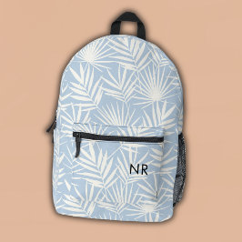 Monogramm-Initialen für hübsches blaues und weißes Bedruckter Rucksack