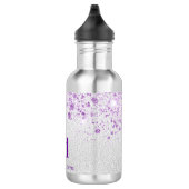 Monogramm-Initialen für lila Glitzer Edelstahlflasche (Rechts)