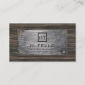 Monogramm-Initialen für Metall und Holz und Weißes Visitenkarte (Vorderseite)