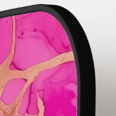 Monogramm-Initialen für rosa Gold-Alkohol-Tintenfa Pickleball Schläger (Linke Seite)