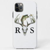 Monogramm-Initialen für rustikale Hirschantler Case-Mate iPhone Hülle (Rückseite)