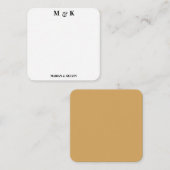 Monogramm-Initialen für Schwarz-Weiß-Paare Mitteilungskarte (Vorne/Hinten)