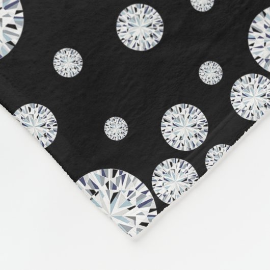 Monogramm-Initialen für Schwarz-weiße Diamanten Fleecedecke (Ecke)