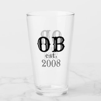 Monogramm Initialen Geburtstagsglas Glas