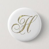 Monogramm-Initialen-Geschenk des Goldbuchstabe-H Button (Vorderseite)