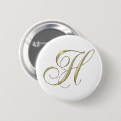 Monogramm-Initialen-Geschenk des Goldbuchstabe-H Button (Vorne & Hinten)