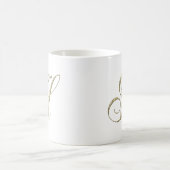 Monogramm-Initialen-Geschenk des Goldbuchstabe-H Kaffeetasse (Mittel)