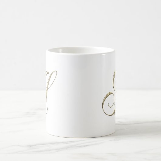 Monogramm-Initialen-Geschenk des Goldbuchstabe-H Kaffeetasse (Mittel)