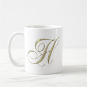 Monogramm-Initialen-Geschenk des Goldbuchstabe-H Kaffeetasse (Links)