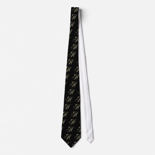Monogramm-Initialen-Geschenk des Goldbuchstabe-H Krawatte (Vorderseite)