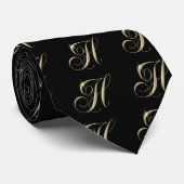Monogramm-Initialen-Geschenk des Goldbuchstabe-H Krawatte (Gerollt)