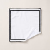 Monogramm Initialen - Hotelrand Handtuch-Set Badhandtuch Set (Waschlappen)