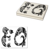 Monogramm-Initialen in Kat-Englisch Gummistempel (Stempel)