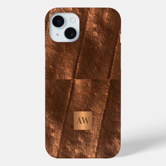 Monogramm-Initialen Kupferfolie aus metallischen I Case-Mate iPhone Hülle (Rückseite)