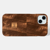 Monogramm-Initialen Kupferfolie aus metallischen I Case-Mate iPhone Hülle (Rückseite (Horizontal))