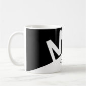 Monogramm-Initialen mit elegantem Schwarzweiß-Spli Kaffeetasse (Links)