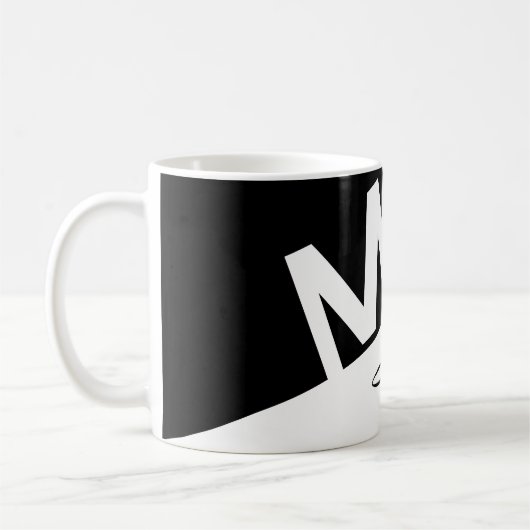 Monogramm-Initialen mit elegantem Schwarzweiß-Spli Kaffeetasse (Links)