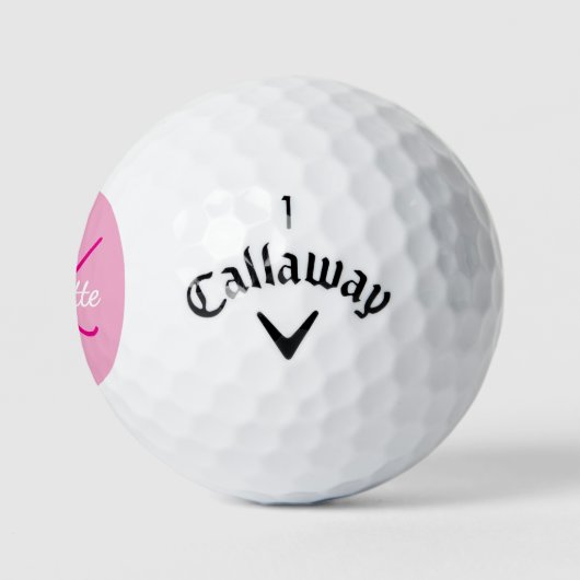 Monogramm-Initialen mit rosa Namen Golfball (Logo)