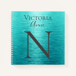 Monogramm Initialen Name Angepasstes Türkis Notizblock