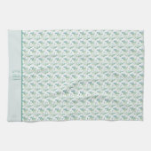 Monogramm-Initialen Name Eukalyptus Grün Geschirrtuch (Horizontal)