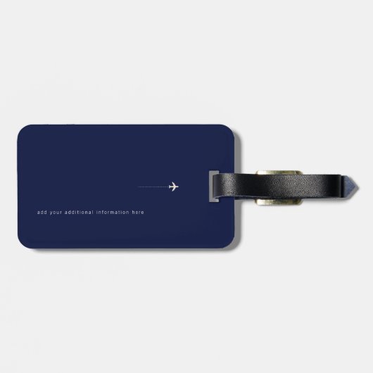 Monogramm (Initialen + Name) / mit Monogramm Reise Gepäckanhänger (Rückseite horizontal)