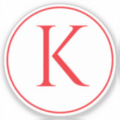 Monogramm-Initialen Name Roter fett Buchstaben Alp Aufkleber (Vorderseite)