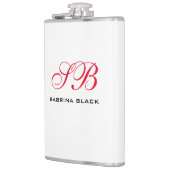 Monogramm Initialen Name Schlicht Moderne Minimali Flachmann (Links)