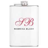 Monogramm Initialen Name Schlicht Moderne Minimali Flachmann (Vorderseite)