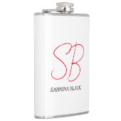 Monogramm Initialen Name Schlicht Moderne Minimali Flachmann (Rechts)