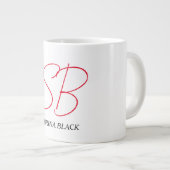 Monogramm Initialen Name Schlicht Moderne Minimali Jumbo-Tasse (Vorderseite Rechts)