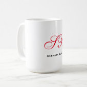 Monogramm Initialen Name Schlicht Moderne Minimali Kaffeetasse (Vorderseite Links)