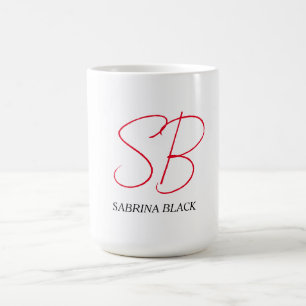 Monogramm Initialen Name Schlicht Moderne Minimali Kaffeetasse