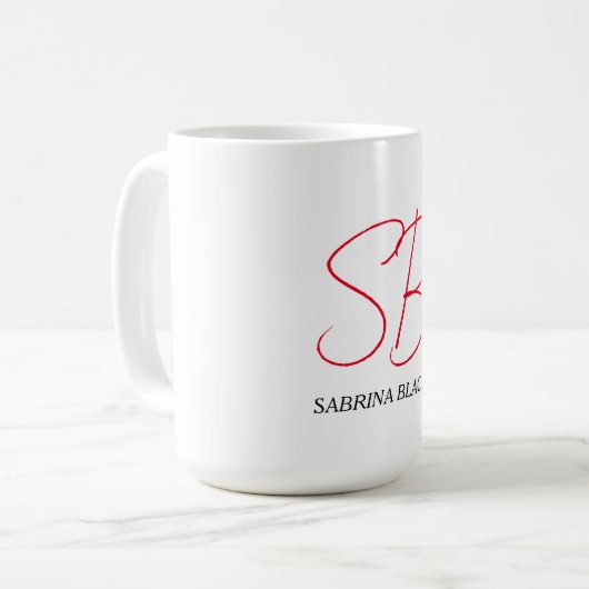 Monogramm Initialen Name Schlicht Moderne Minimali Kaffeetasse (Vorderseite Links)